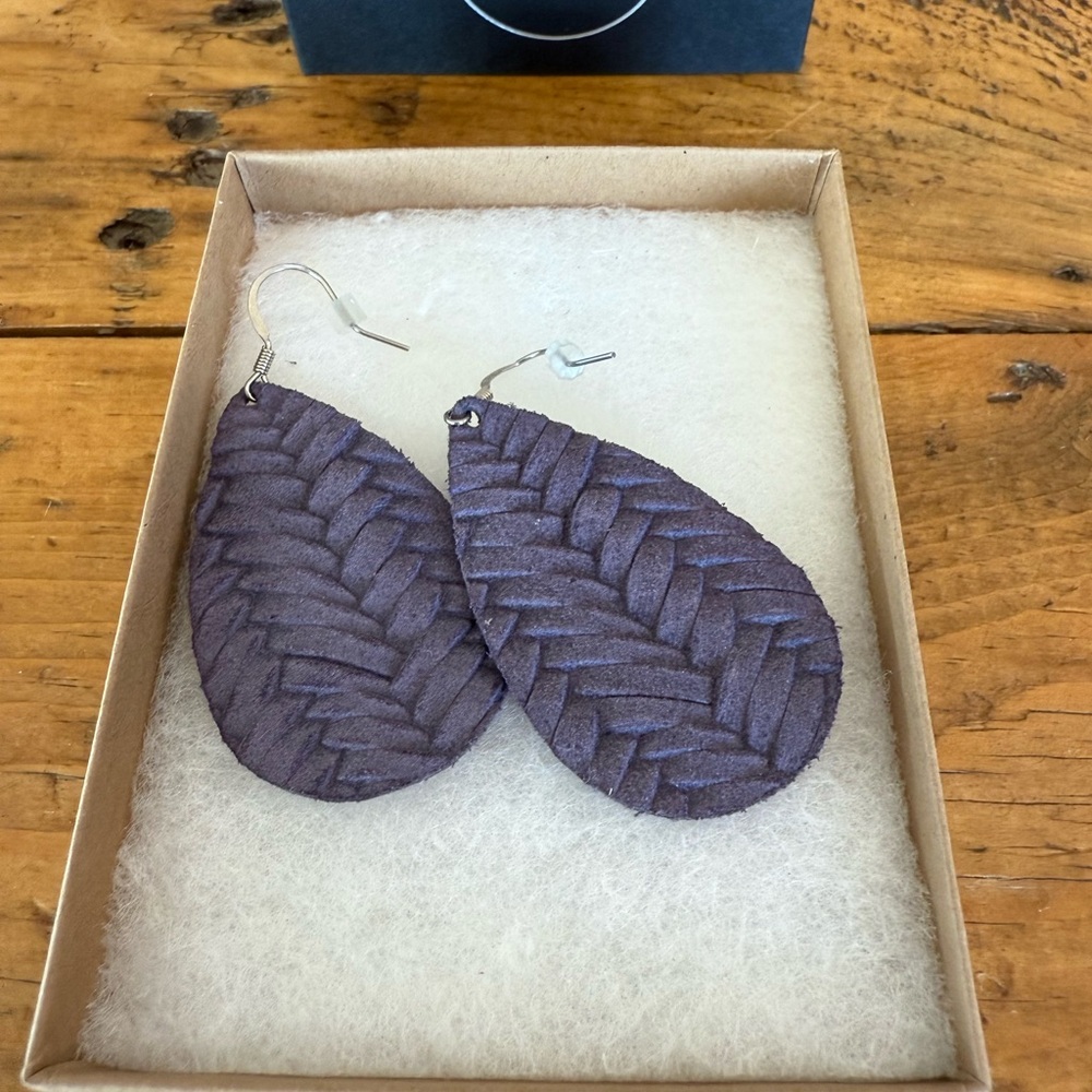 Nickel & Suede Teardrop Earrings